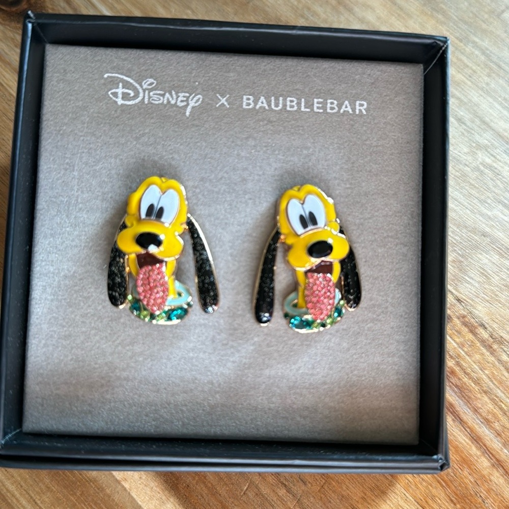 Disney Baublebar Pluto, Minnie, Daisy, and Goofy earrings